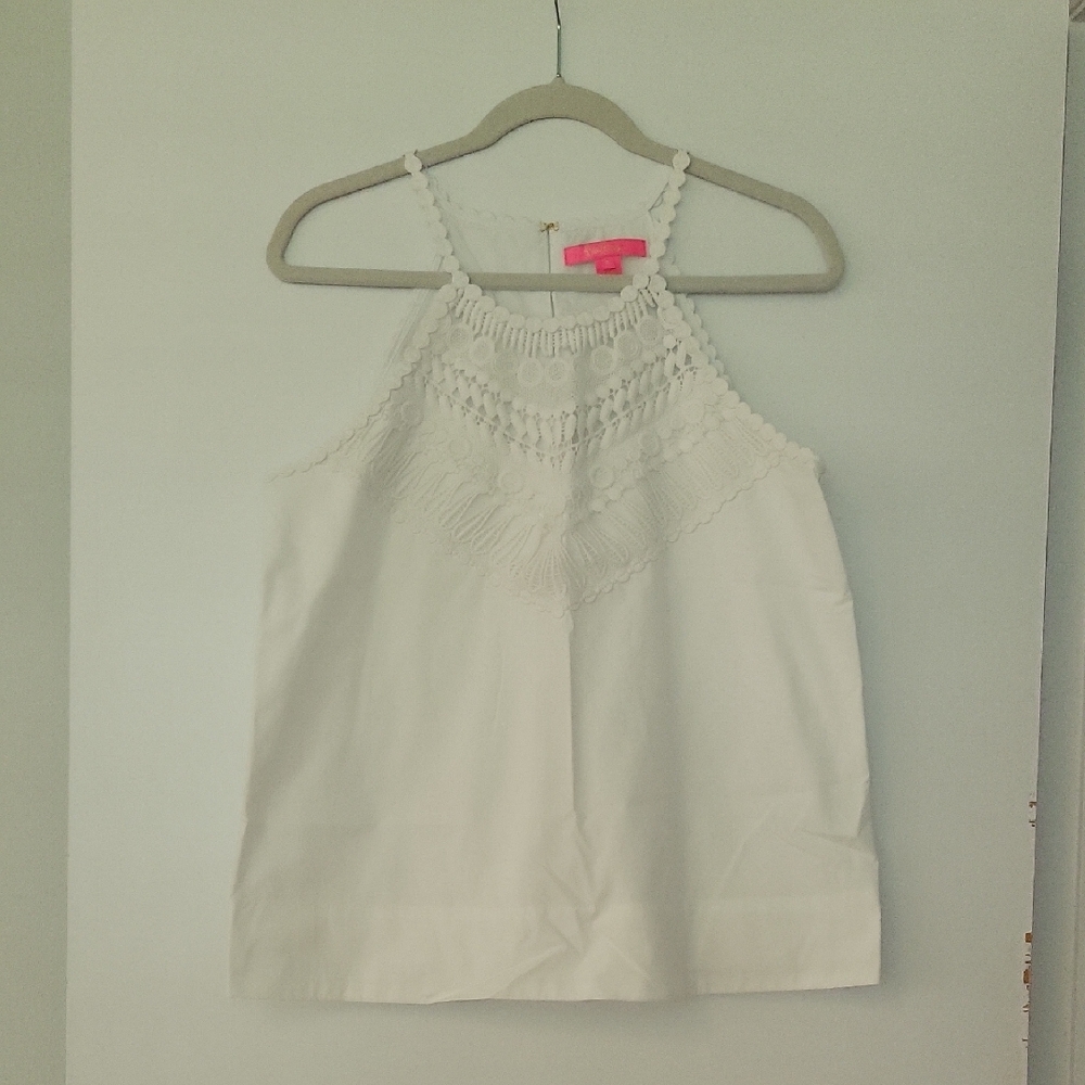 Lilly Pulitzer White Pink Camisole Sleeveless Top